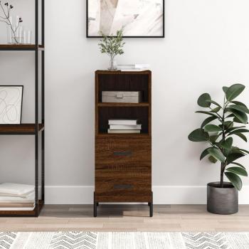 Aparador de madera contrachapada y madera de ingeniería marrón roble 34,5x34x90 cm Mueble de Almacenaje de Salón, Buffet para salón, Armario Auxiliar, Armario de Almacen