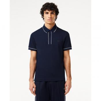 Polo Lacoste Smart Paris de hombre en algodón stretch azul marino con ribete a contraste, manga corta, talla XL