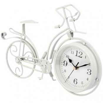 Reloj de Mesa Bicicleta Blanco Metal 33 x 22,5 x 4,2 cm (4 Unidades)