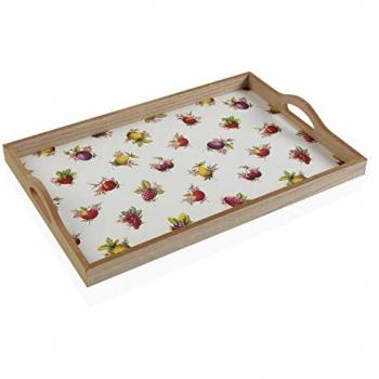 Bandeja de Aperitivos Versa Strawberry Madera MDF 30 x 5 x 45 cm