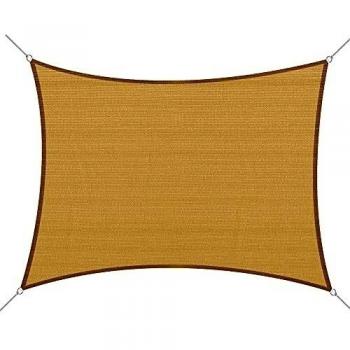 Vela de Sombra Rectangular 6x4 m HDPE Amarillo