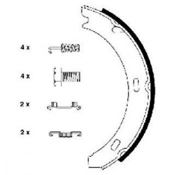 HELLA 8DA 355 050-301 Brake Shoe Set, parking brake - H8075