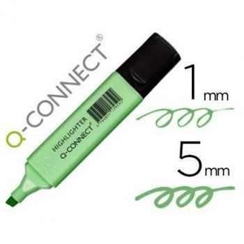 Rotulador Q-Connect Fluorescente Pastel Verde Punta Biselada