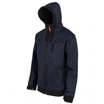 Cazadora Soft Shell Bicolor con Capucha Ajustable Velilla 206007 - Azul Jaspeado/Negro, Talla M