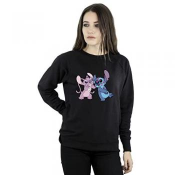 Sudadera Lilo & Stitch Kisses para Mujer (Negra) - Talla 2XL