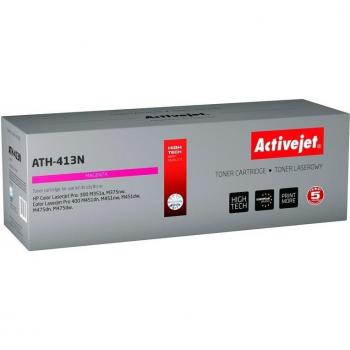 Tóner Activejet ATH-412N Magenta - Tóner de impresión, color magenta, compatible con impresoras láser, rendimiento aproximado de 2,500 páginas, tecnología de tinta en polvo