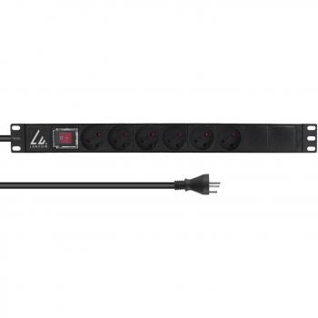 Regleta de alimentación para rack 19'' con interruptor ON/OFF, 1U, 13A - Lanview LVR-3MDK-SW-DK6