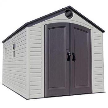 Lifetime 8x12.5 Heavy Duty Plastic Shed, High-Density Polyethylene (Plastic) Outdoor Storage Shed with Steel-Reinforced Construction, Brown, Dimensions: 243.84cm W x 381cm D x 243.8