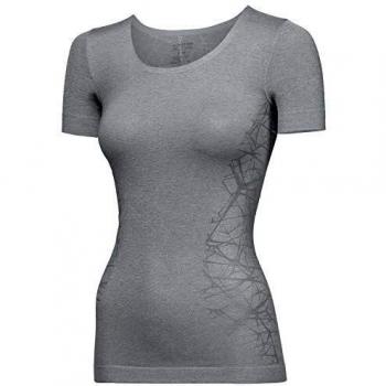 Camiseta corta ultraligera sin costuras 'Active' gris plateado para mujer