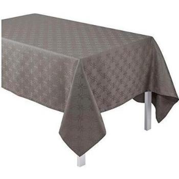 Le Jacquard Francais 22551 - Mantel anillos algodón taupe 320 x 170 cm