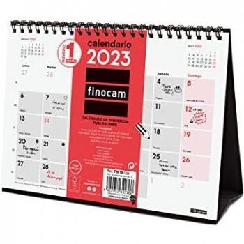 Finocam - Calendario 2023 Neutro de Sobremesa para Escribir Enero 2023 - Diciembre 2023 (12 meses) Español