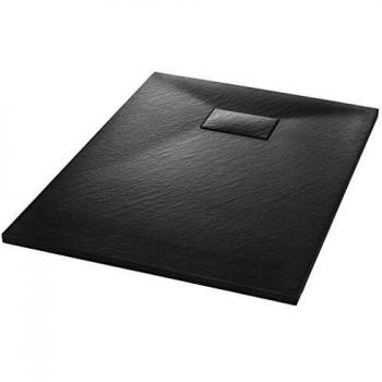 vidaXL Shower Base Tray SMC Black 100x70 cm