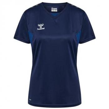Camiseta de manga corta Hummel Authentic PL para mujer, 100% poliéster, diseño clásico, logo Hummel en el pecho, tejido transpirable y ligero, corte regular