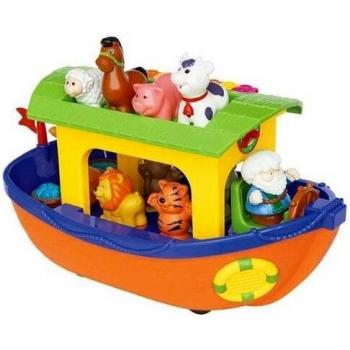 Kikkieland Discovery Noahs Ark With Motor Engine And Horn Sound,Sweet Melodies,Colourful Piano And Removable Animals