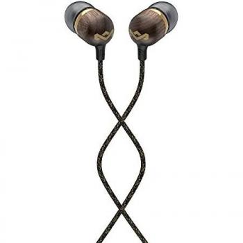 Marley Smile Jamaica Auriculares Intraureales con Cable, Micrófono Integrado, Controladores de 9,2 mm con Aislamiento de Ruido, 2 Siliconas de Distintos Tamaños, Anti Nudos, Sustentables – Bronce