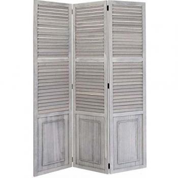 Biombo de madera gris 3 paneles 120x170 cm