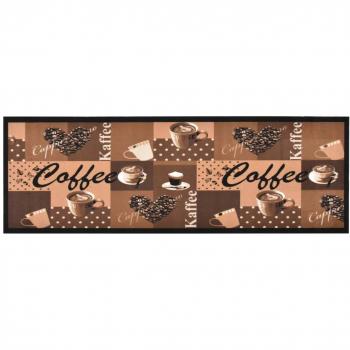 Alfombra de cocina lavable marrón café 60x180 cm