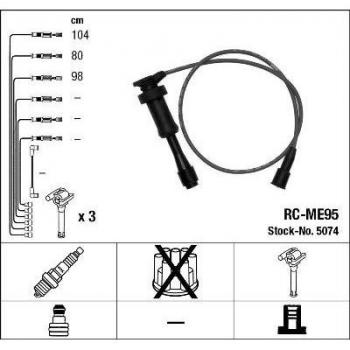 Juego de cables de encendido NGK 5074 - Cables de ignición, longitud adecuada, resistencia baja, alta calidad, compatible con múltiples modelos de vehículos