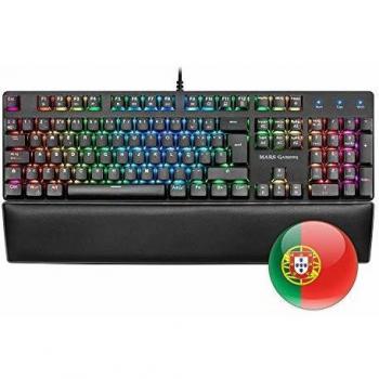 Mars Gaming MK5, teclado mecánico switch azul, RGB, software, reposamuñecas, PT