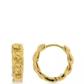 Pendientes Luxenter Ridais acabados en oro amarillo 18k, con diseño elegante, fabricados en metal de alta calidad, cierre de presión para mayor seguridad y estilo moderno