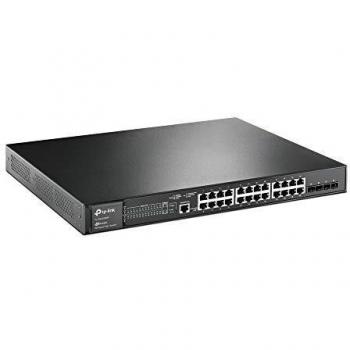 TP-Link JetStream 28-Port Gigabit L2+Managed Switch with 24-Port PoE+, Supports 24 Gigabit PoE+ ports and 4 Gigabit SFP Slots, 384W Budget, Rackmount