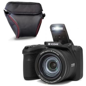 Cámara Digital Bridge Kodak Pixpro Astro Zoom AZ405 + Funda Protectora, Zoom 40x, Gran Angular de 24 mm, 20 Megapíxeles, Pantalla LCD de 3, Video Full HD 1080
