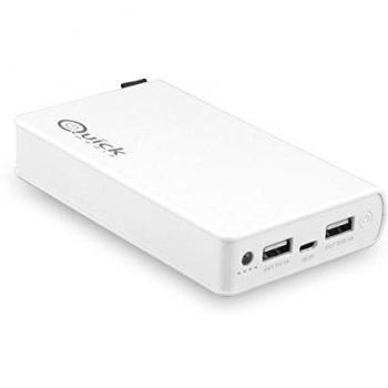 Quick Media - Power Bank Ion de Litio PB110W de 11.000 mAh- Dual USB 2.1A + 1A