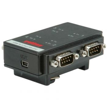 Adaptador USB 2.0 a RS232 para Carril DIN con 4 Puertos
