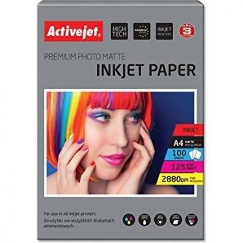 Papel Fotográfico Mate Activejet AP4-125M100 A4 100 Hojas 125 g/m²