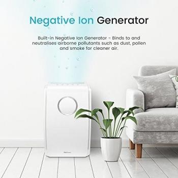 Pro Breeze Purificador de Aire 5 en 1 con pre-Filtro, Filtro HEPA, Filtro de carbón Activado, catalizador frío y generador de Iones Negativos. contra Las alergias y los olores
