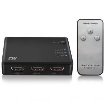 Conmutador HDMI 4K de 3 puertos con mando a distancia