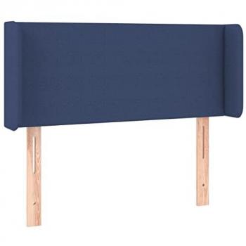 Cabecero de Cama Tapizado con LED Azul 93x16x78/88 cm