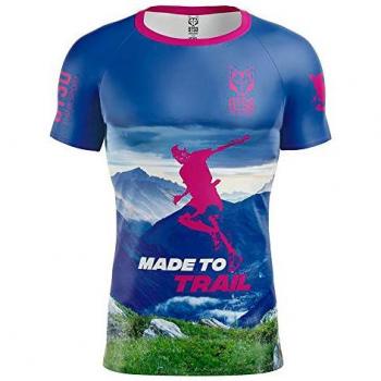 Camiseta Otso Made To Trail manga corta para hombre en azul, rosa y blanco - Talla S