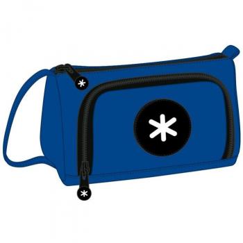 Bolso escolar portatodo antartik con bolsillo delantero desplegable en color azul marino de 110x85x200 mm