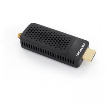 Metronic 441646 - Sintonizador TDT DVB-T2 HEVC, Descodificador compacto, Compatible con dongle Stick, Soporta HEVC, EPG, resolución 1080i, salida HDMI, Puerto USB 2