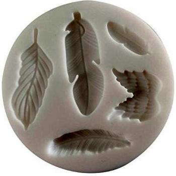 Molde de Silicona Mini Plumas - Flexible y Desmoldado Fácil, Diámetro 7cm