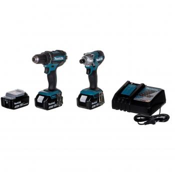Combo de Herramientas Inalámbricas Makita 18V 3x5,0Ah - Taladro DDF482 + Atornillador de Impacto DTD156 + Cargador DC18RC en Maletín Mak