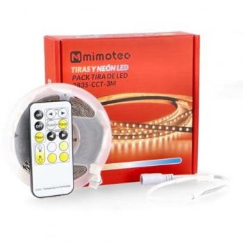 TIRA LED DIGITAL CCT 12V SMD3535 - KIT 3 Y 5 METROS CON CONTROL REMOTO Y FUENTE DE ALIMENTACIÓN, REGULABLE DE LUZ CÁLIDA A LUZ FRÍA (