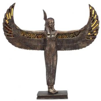 Figura Egipcia Diosa de Bronce Marrón 33x7x34cm para Decoración del Hogar