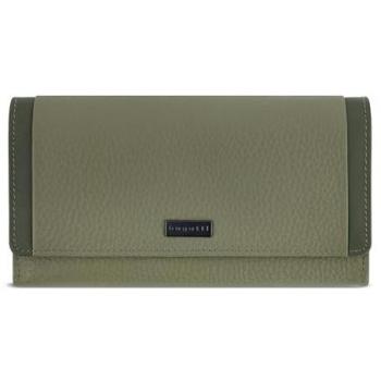 Billetera Larga Bugatti Sina de Piel con Protección RFID, 18.5 cm, Color Verde para Dama