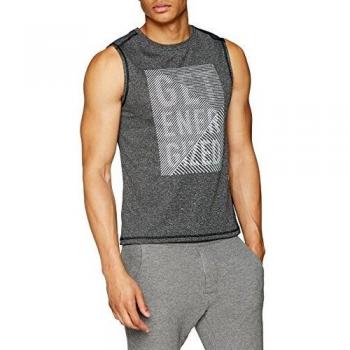 Odlo Camiseta de Tirantes para Hombre Bl Top Crew Neck Tank Aion, Hombre, Camiseta en Las Axilas, 350072, Negro Jaspeado Estampado SS18, Small
