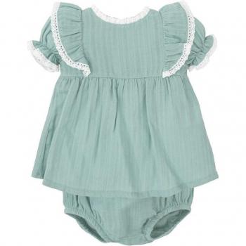 Conjunto de bebé niña Jesusito con puntilla y braguita a juego