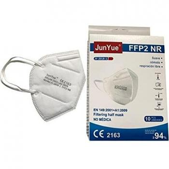 JunYue FFP2 NR Máscaras brancas homologadas, embalagem individual para maior conforto, pack de 10 máscaras