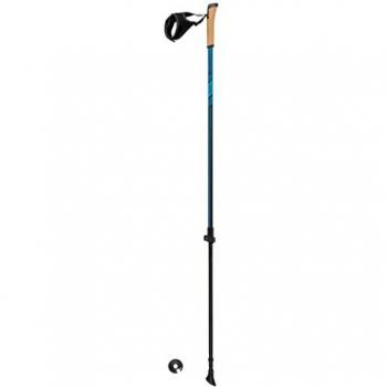 Bastones de Trekking Ferrino Step-In Nordic Unisex Azul y Negro (Par)