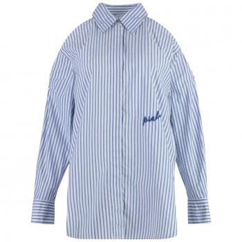 Pinko Women's Canterno Striped Shirt in Light Blue, Size 42, Color ZE5