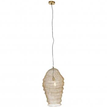 Lámpara colgante Lindby Eldric, Ø 40 cm, dorada, hierro, E27, diseño moderno para salón y comedor