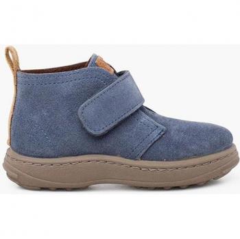 Botines de serraje para bebés con suela sport y tira adherente