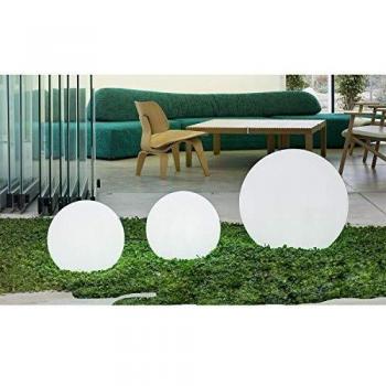 Esfera Luminosa LED Solar y Flotante New Garden Buly 40, Ø 40cm, IP65 Resistente a la Intemperie, Recargable, para Exterior e Interior