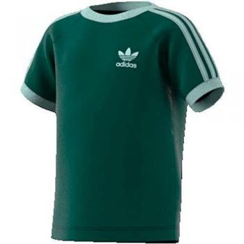 adidas 3stripes tee Camiseta de Manga Corta, Unisex niños, Collegiate Green/Vapour Green, 3-6M