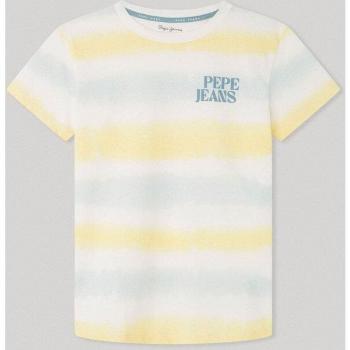 Camiseta infantil amarilla de rayas con efecto degradado Pepe Jeans